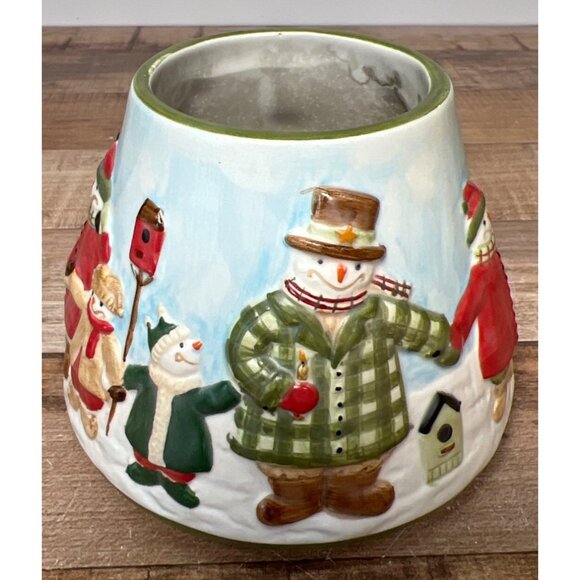 Yankee Candle Teresa Kogut Ceramic Snowman Small Candle Shade - Picture 1 of 5
